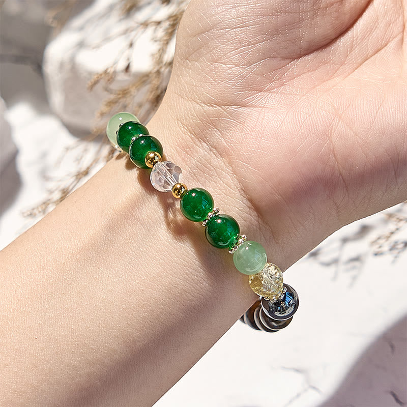 Bracciale Olivenorma con perline di ematite, occhio di tigre e peridoto
