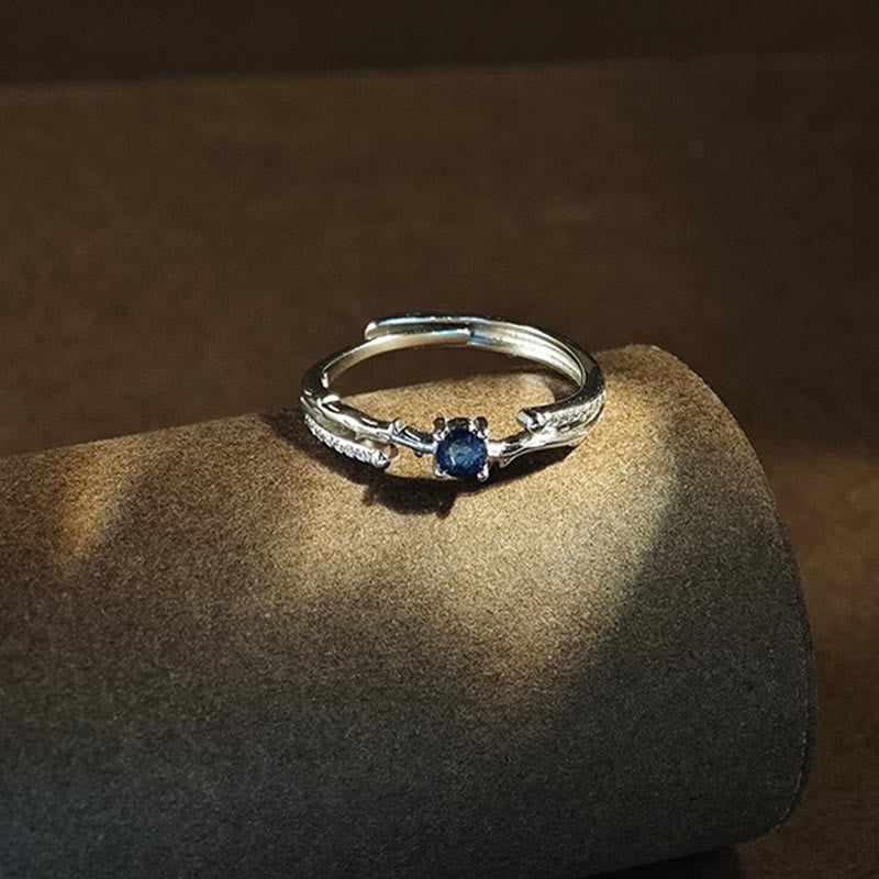 Anello a forma di ramo con zaffiro naturale Olivenorma