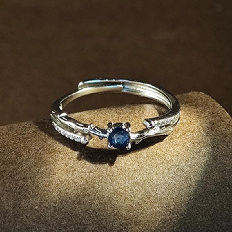 Anello a forma di ramo con zaffiro naturale Olivenorma