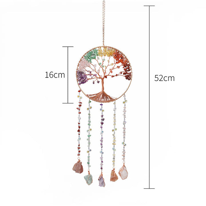 Olivenorma Campanello a vento in pietra naturale Chakra Tree Of Life