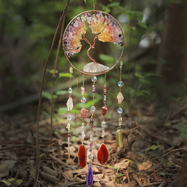 Olivenorma Citrino Fluorite Albero della Vita Campanello a Vento