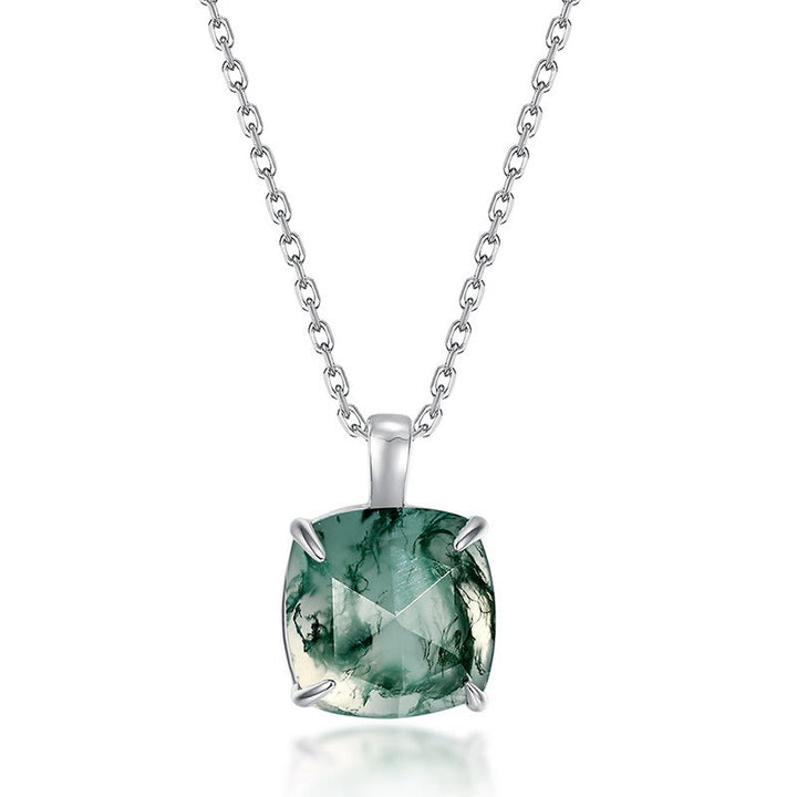 Collana con ciondolo a forma di cubo di zucchero in agata muschiata Olivenorma