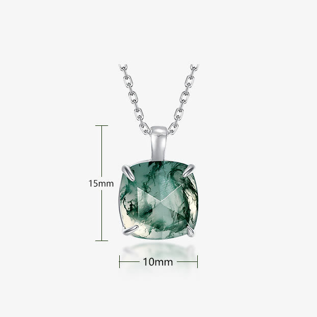 Collana con ciondolo a forma di cubo di zucchero in agata muschiata Olivenorma