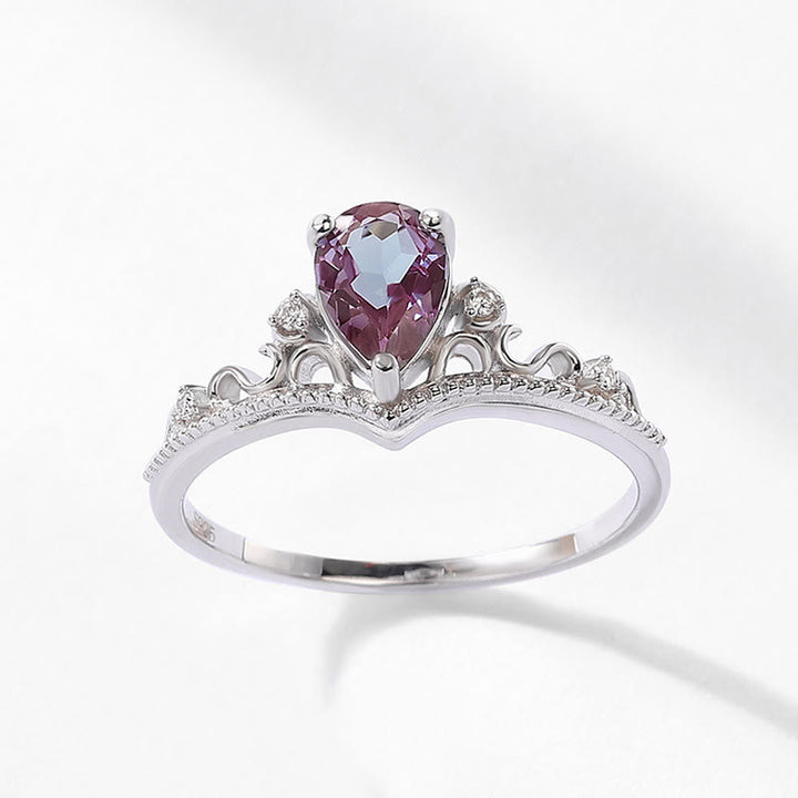 Olivenorma set 2 pezzi anello vintage palazzo in alessandrite naturale