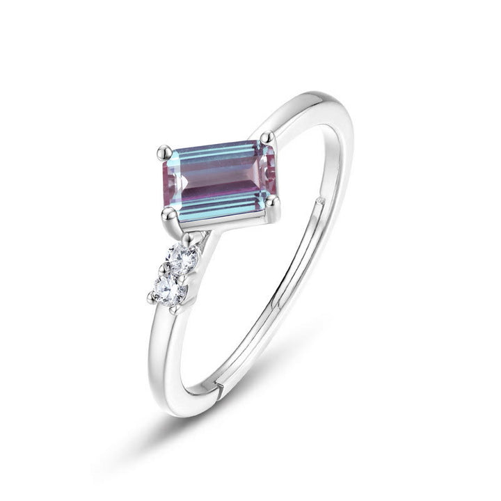 Anello geometrico a strisce in alessandrite naturale Olivenorma - image 4