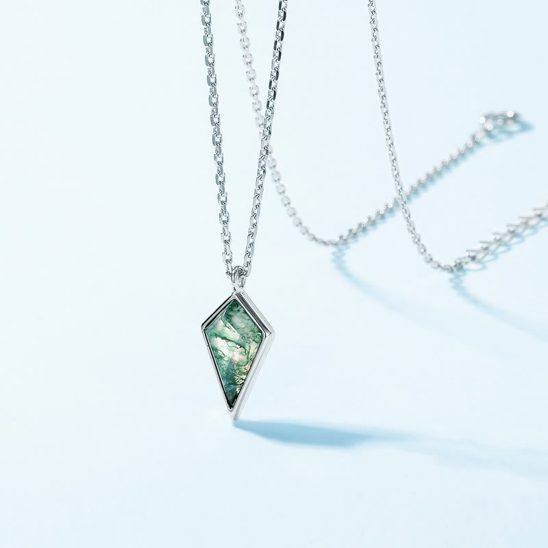 Set di gioielli in agata muschiata naturale taglio aquilone Olivenorma