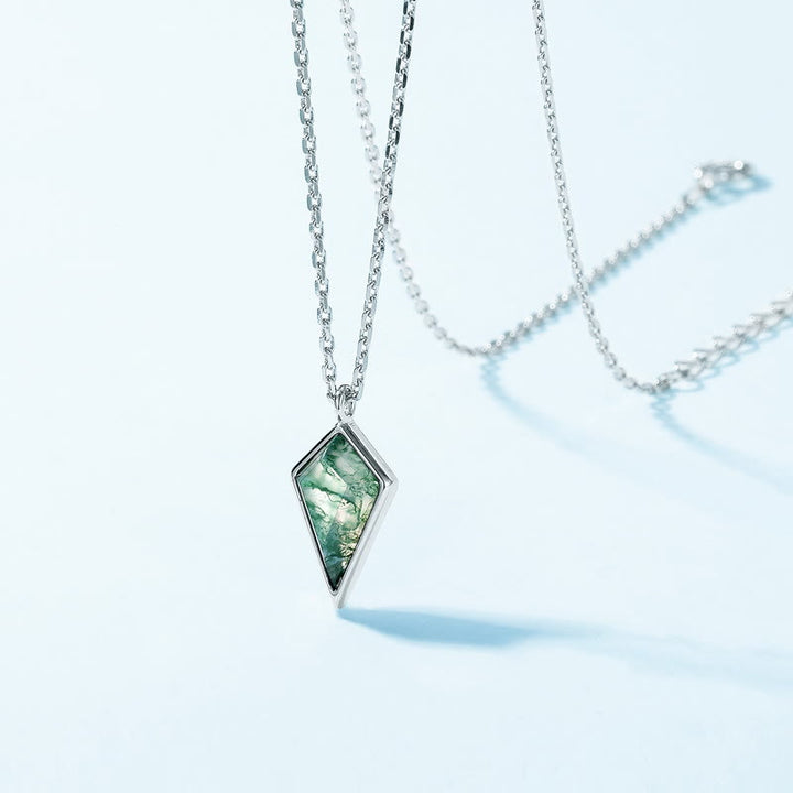 Set di gioielli in agata muschiata naturale taglio aquilone Olivenorma