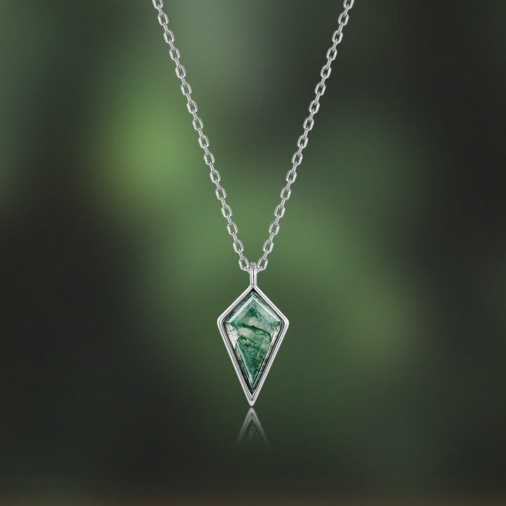 Set di gioielli in agata muschiata naturale taglio aquilone Olivenorma