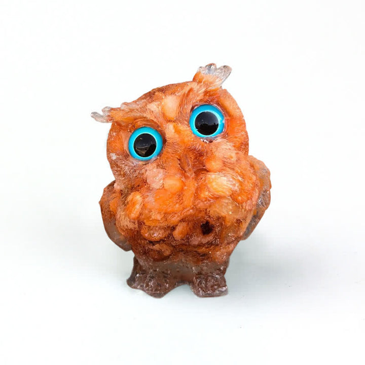 Decorazione in pietra preziosa con statuetta di gufo di cristallo guardiano saggio Olivenorma - image 60