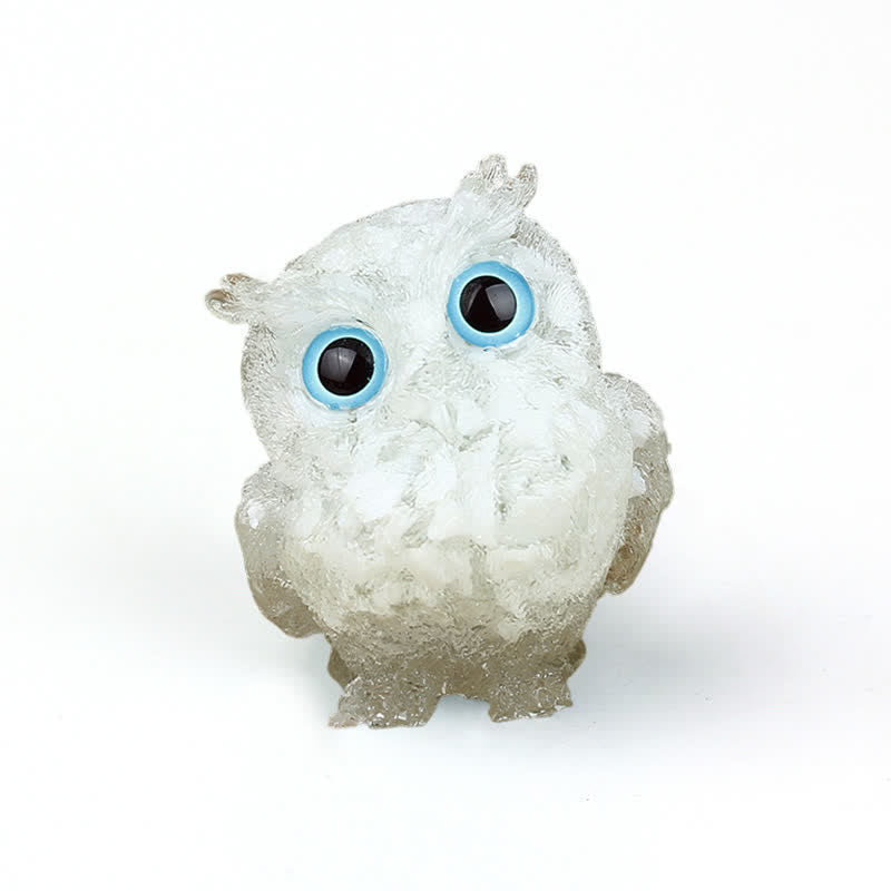 Decorazione in pietra preziosa con statuetta di gufo di cristallo guardiano saggio Olivenorma - image 61