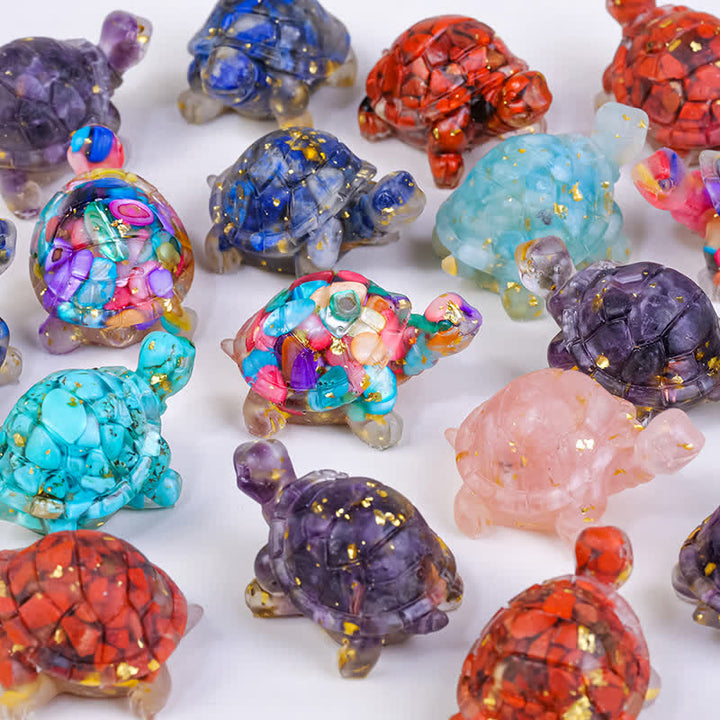 Olivenorma Crystal Gravel Colla Piccola Tartaruga Decorazione in Pietra Preziosa - image 1