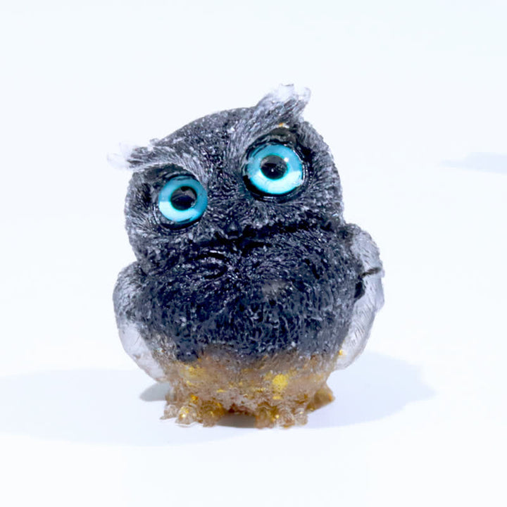 Decorazione in pietra preziosa con statuetta di gufo di cristallo guardiano saggio Olivenorma - Ossidiana e quarzo rutilato - 2,08''(L) * 1,57''(W) * 1,45''(H) - image 88
