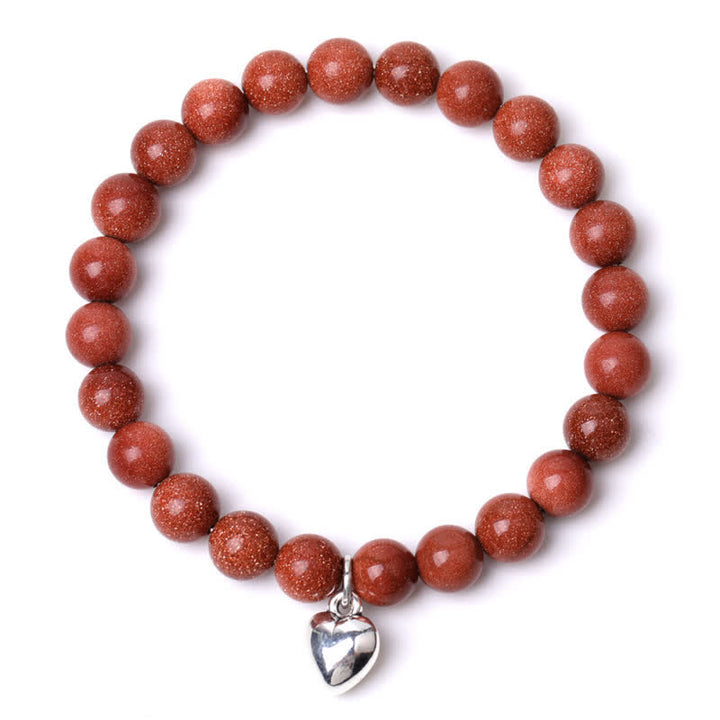 Braccialetto di equilibrio curativo in quarzo naturale con cuore Olivenorma 