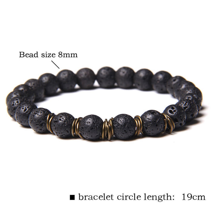 Bracciale in filo di rame dorato con perline in pietra naturale Olivenorma 