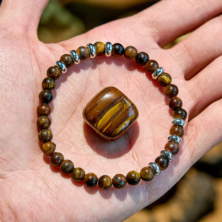 Bracciale di perline in pietra naturale Olivenorma da 6 mm 