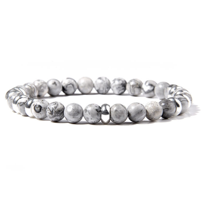 Bracciale di perline in pietra naturale Olivenorma da 6 mm 