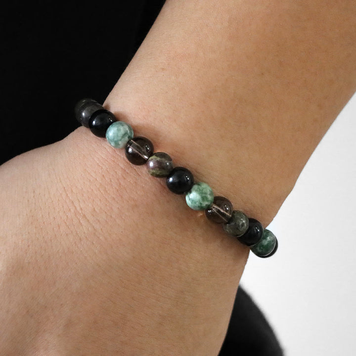 Olivenorma Bracciale con coulisse in perline di pietra naturale da 8 mm 