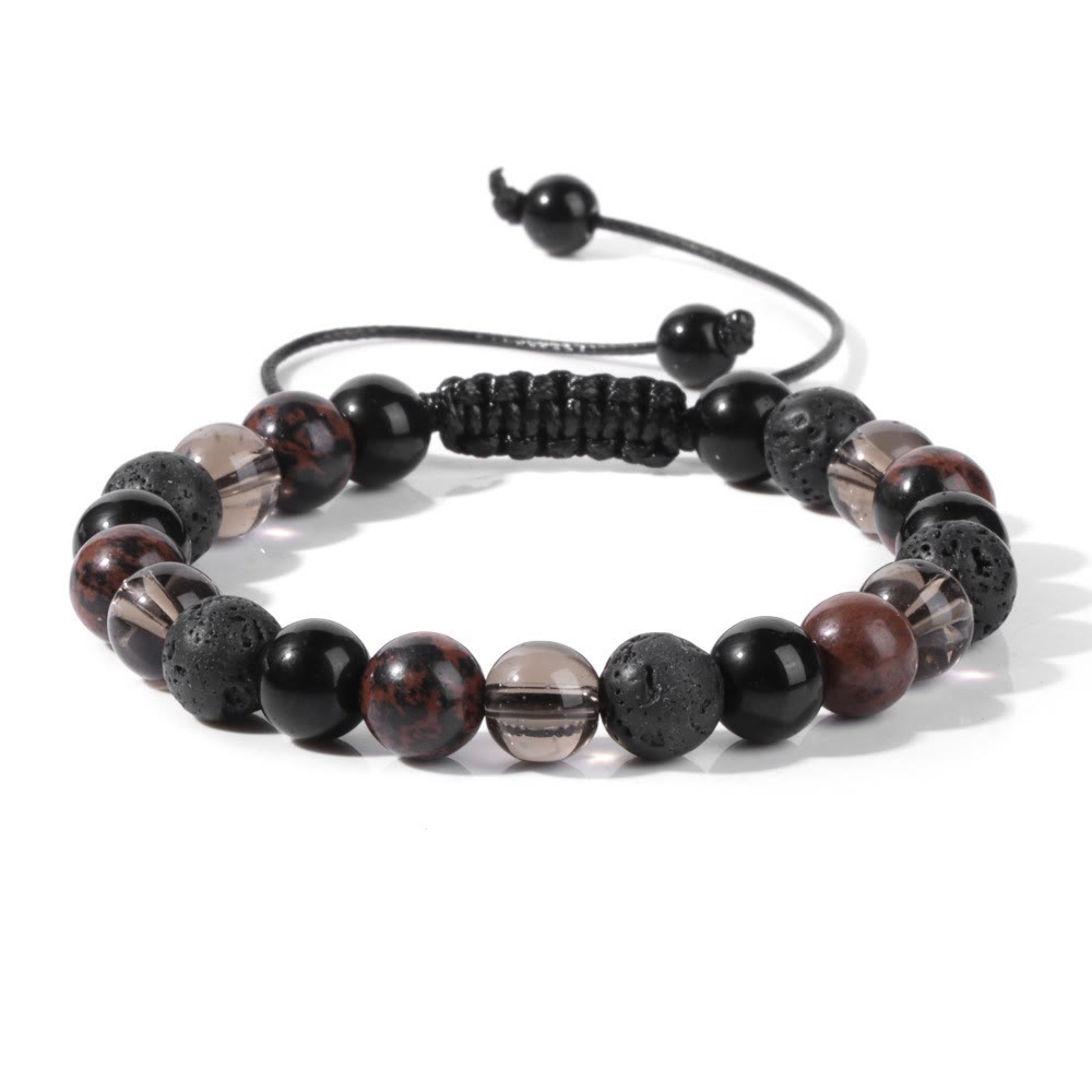 Olivenorma Bracciale con coulisse in perline di pietra naturale da 8 mm 
