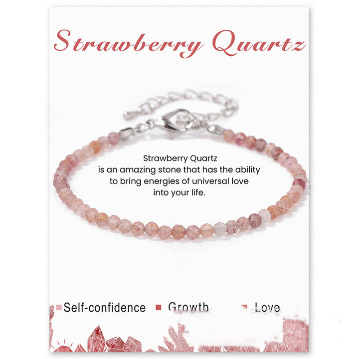 Bracciale Olivenorma con perline sfaccettate in pietra naturale da 3 mm 