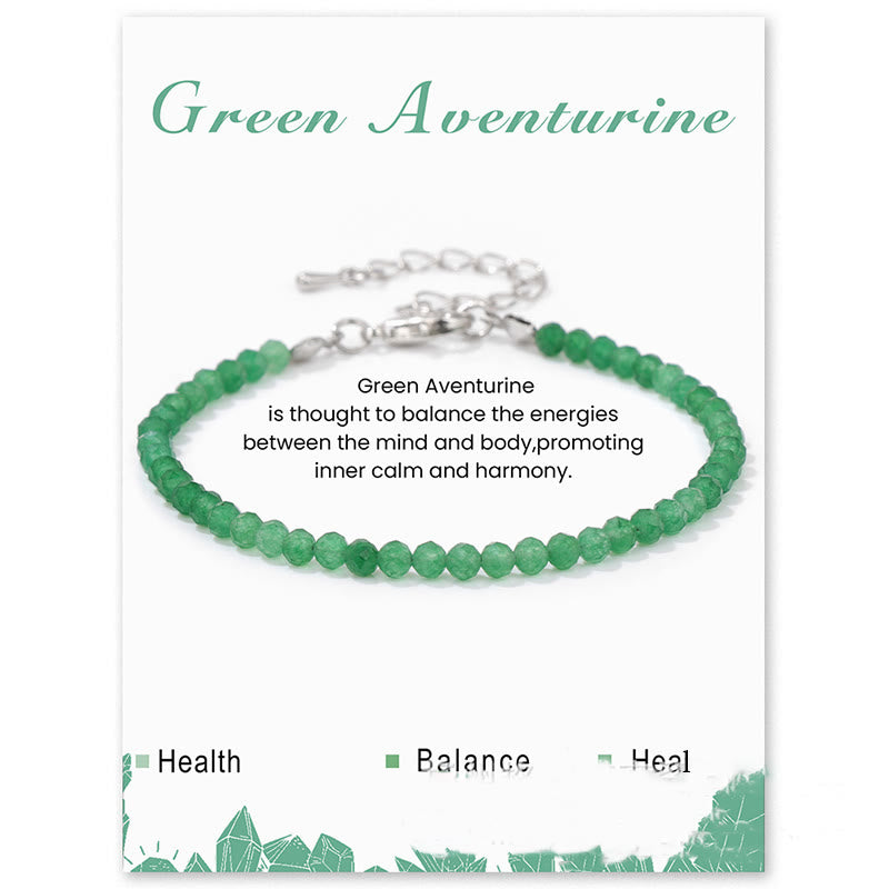 Bracciale Olivenorma con perline sfaccettate in pietra naturale da 3 mm 