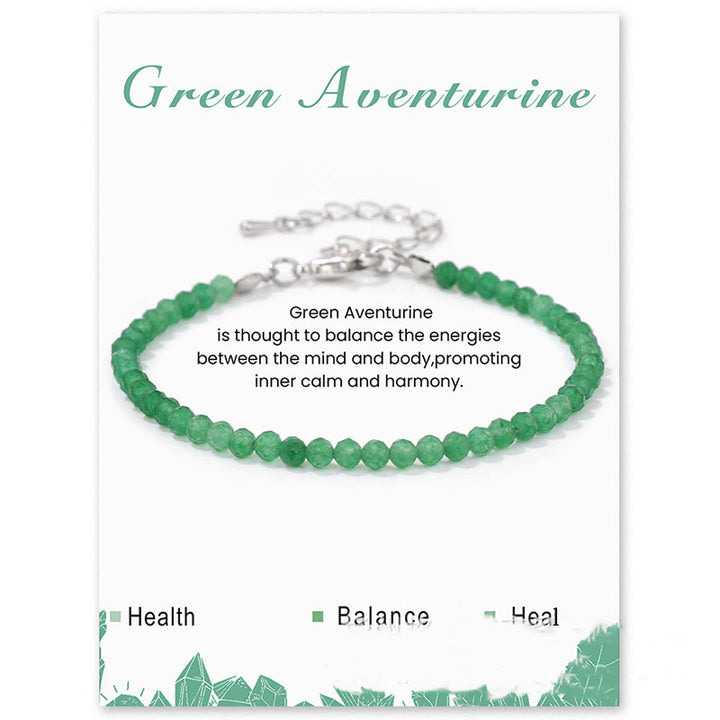 Bracciale Olivenorma con perline sfaccettate in pietra naturale da 3 mm 