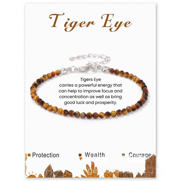 Bracciale Olivenorma con perline sfaccettate in pietra naturale da 3 mm 