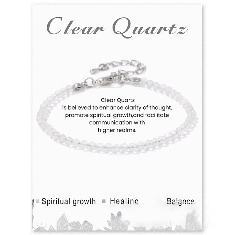 Bracciale Olivenorma con perline sfaccettate in pietra naturale da 3 mm 