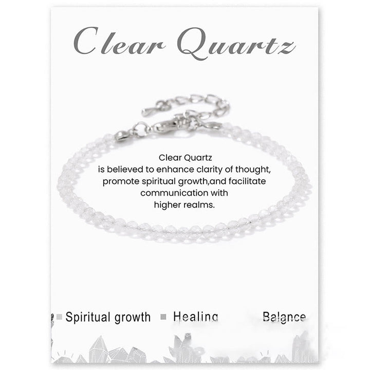 Bracciale Olivenorma con perline sfaccettate in pietra naturale da 3 mm 