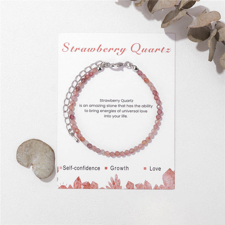 Bracciale Olivenorma con perline sfaccettate in pietra naturale da 3 mm 