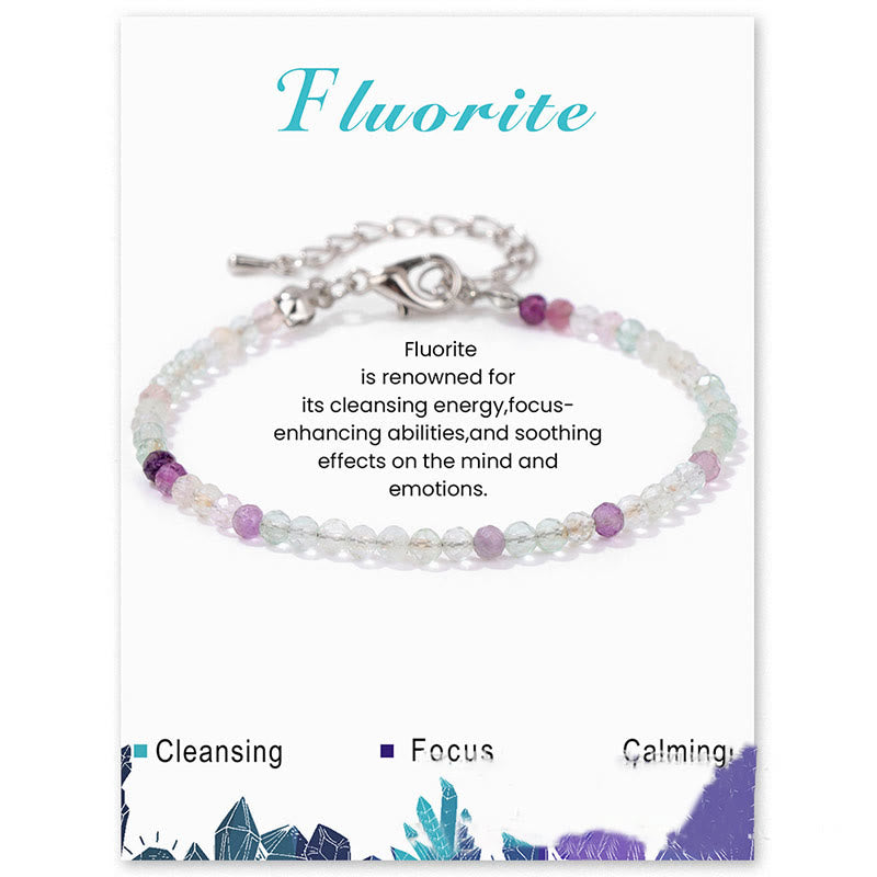 Bracciale Olivenorma con perline sfaccettate in pietra naturale da 3 mm 