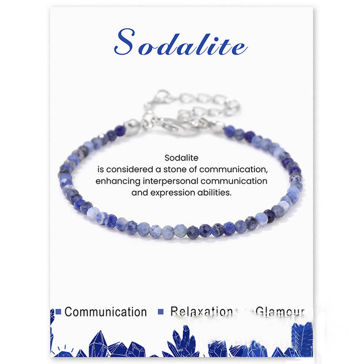 Bracciale Olivenorma con perline sfaccettate in pietra naturale da 3 mm 