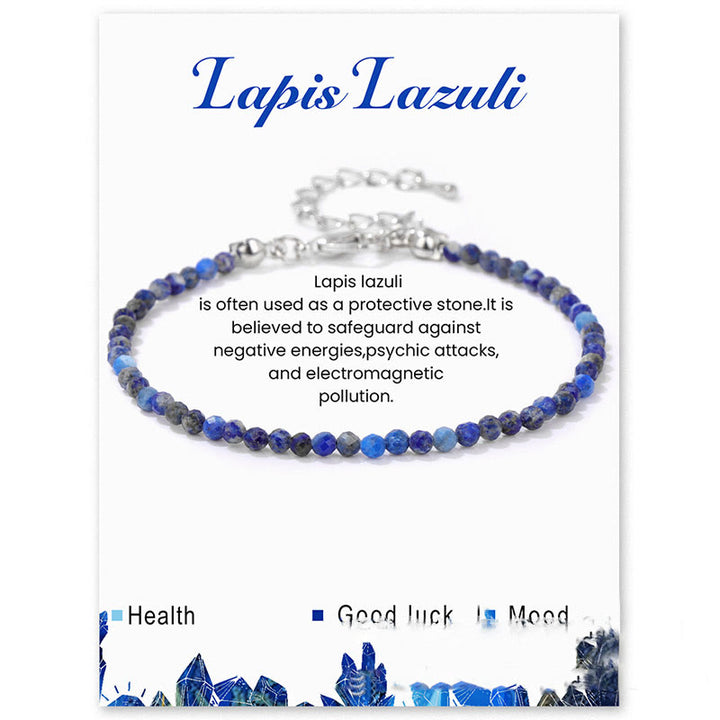 Bracciale Olivenorma con perline sfaccettate in pietra naturale da 3 mm 