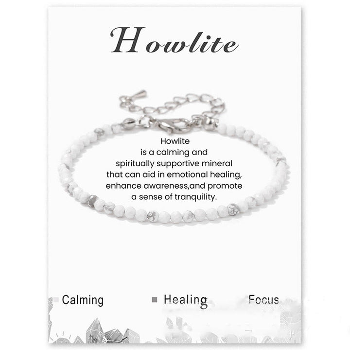 Bracciale Olivenorma con perline sfaccettate in pietra naturale da 3 mm 