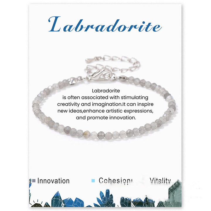 Bracciale Olivenorma con perline sfaccettate in pietra naturale da 3 mm 
