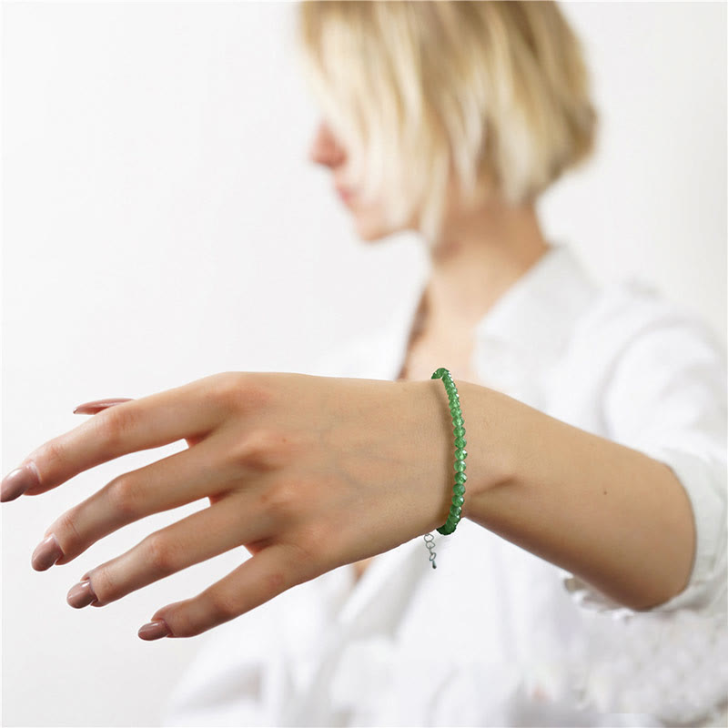 Bracciale Olivenorma con perline sfaccettate in pietra naturale da 3 mm 