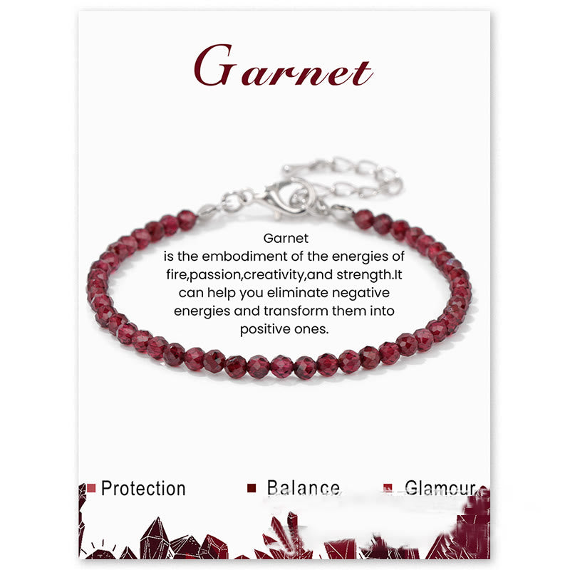 Bracciale Olivenorma con perline sfaccettate in pietra naturale da 3 mm 