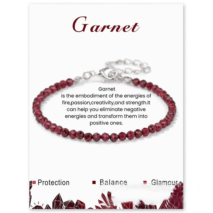 Bracciale Olivenorma con perline sfaccettate in pietra naturale da 3 mm 