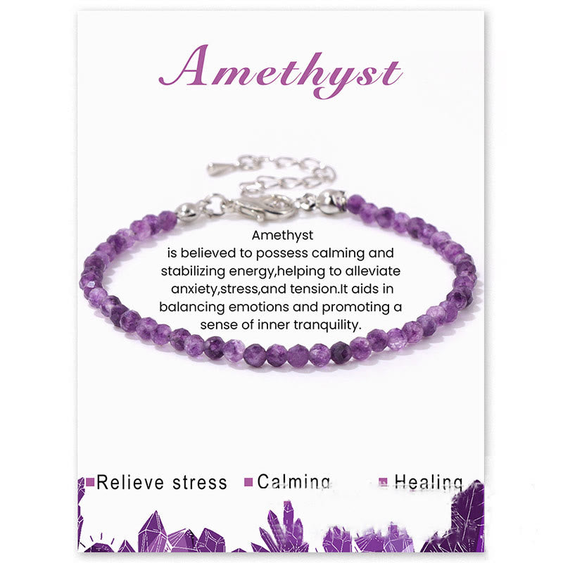 Bracciale Olivenorma con perline sfaccettate in pietra naturale da 3 mm 