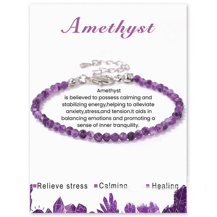 Bracciale Olivenorma con perline sfaccettate in pietra naturale da 3 mm 