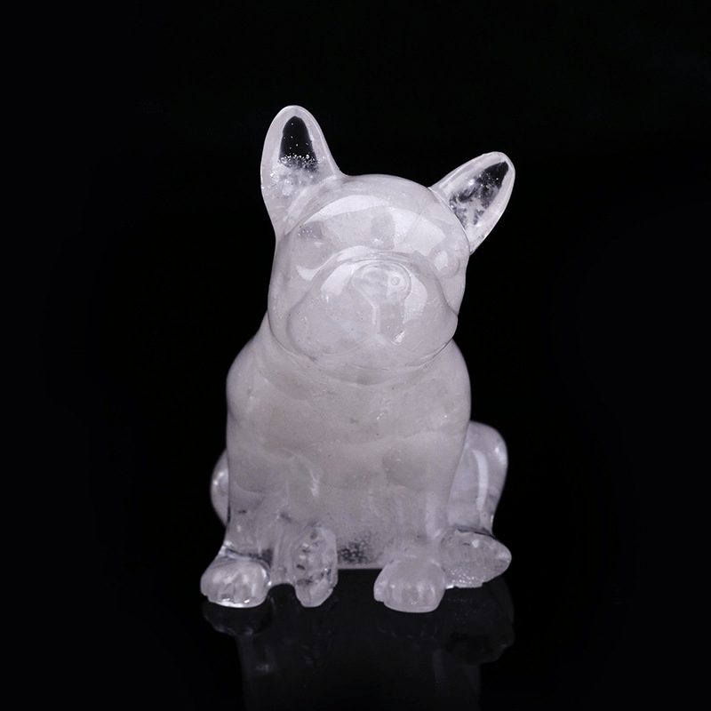 Decorazione in pietra preziosa Bulldog francese in cristallo Olivenorma - Quarzo bianco - image 43