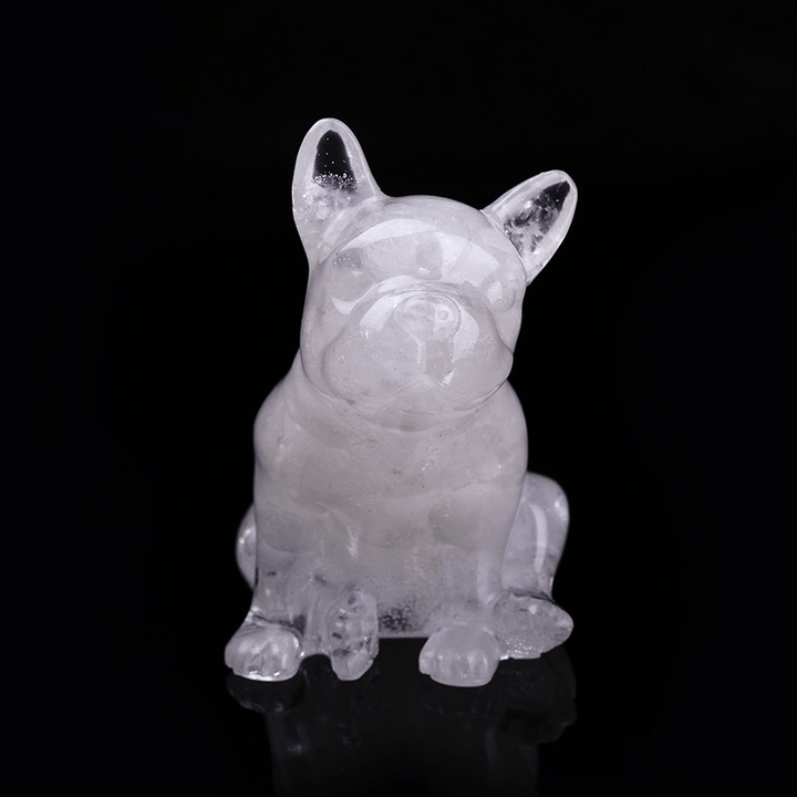 Decorazione in pietra preziosa Bulldog francese in cristallo Olivenorma - Quarzo bianco - image 43