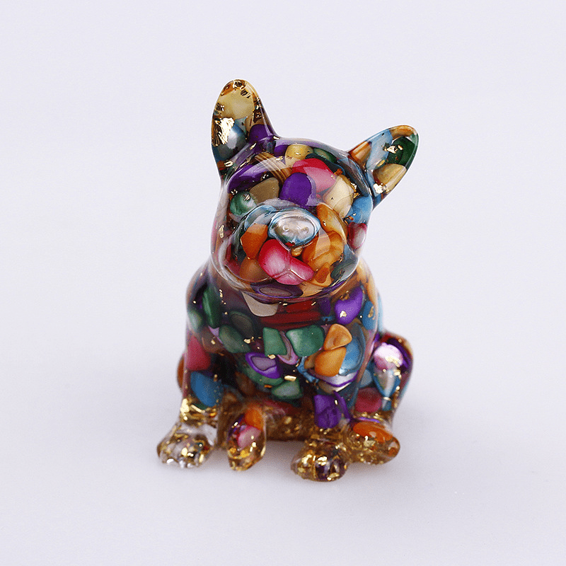Decorazione in pietra preziosa Bulldog francese in cristallo Olivenorma - Conchiglie colorate - image 27