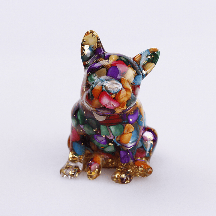 Decorazione in pietra preziosa Bulldog francese in cristallo Olivenorma - Conchiglie colorate - image 27