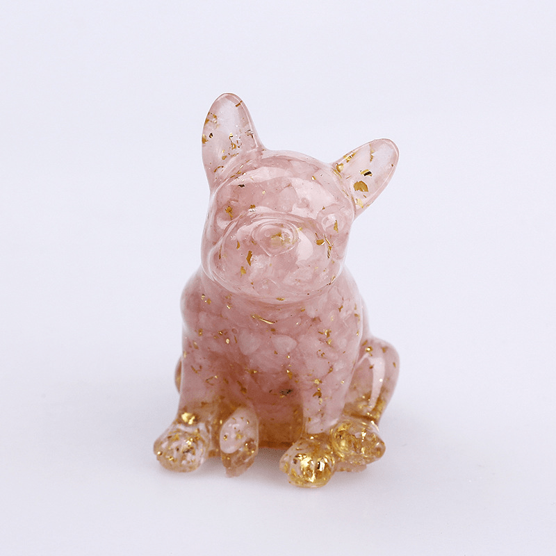 Decorazione in pietra preziosa Bulldog francese in cristallo Olivenorma - Quarzo rosa - image 35