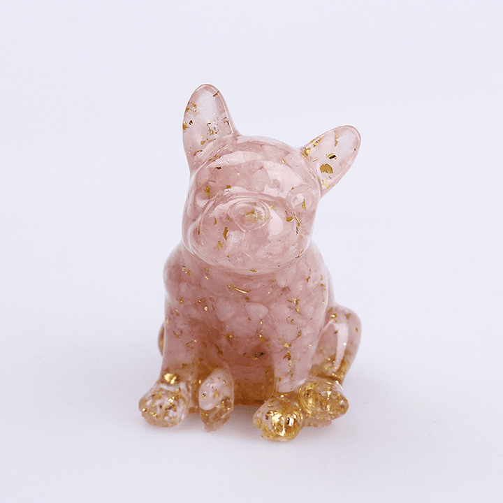 Decorazione in pietra preziosa Bulldog francese in cristallo Olivenorma - Quarzo rosa - image 35