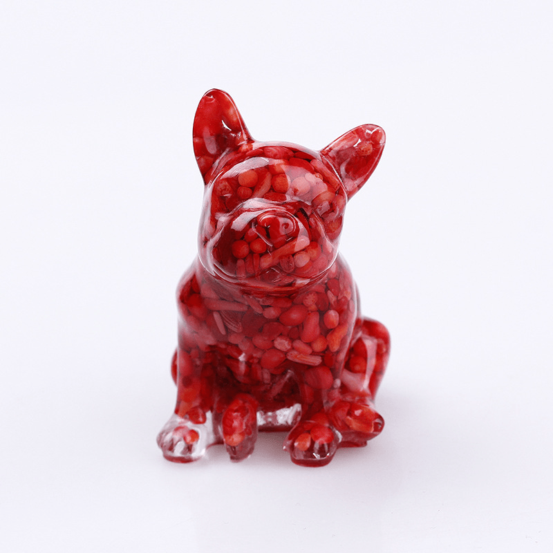 Decorazione in pietra preziosa Bulldog francese in cristallo Olivenorma - Corniola - image 37