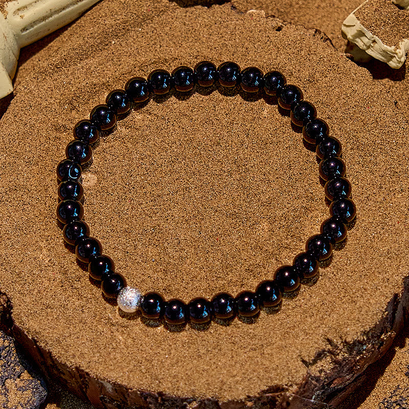 Olivenorma 2 pezzi Braccialetto di perline in ossidiana e ematite occhio di tigre 