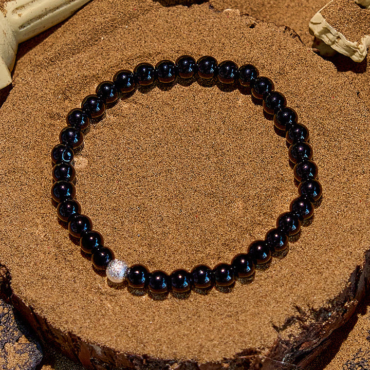 Olivenorma 2 pezzi Braccialetto di perline in ossidiana e ematite occhio di tigre 