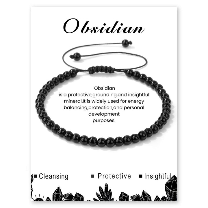 Olivenorma Bracciale con coulisse in perline di pietra naturale da 4 mm/6 mm