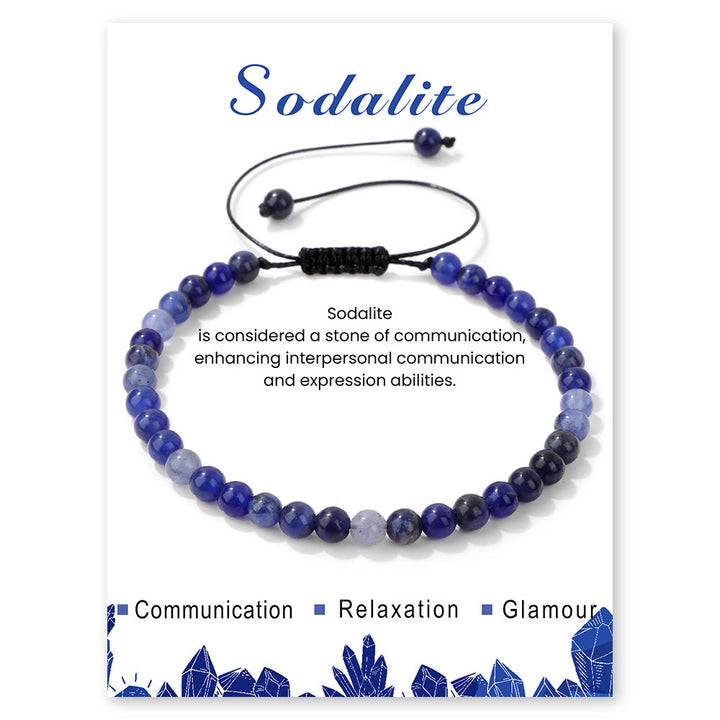 Olivenorma Bracciale con coulisse in perline di pietra naturale da 4 mm/6 mm